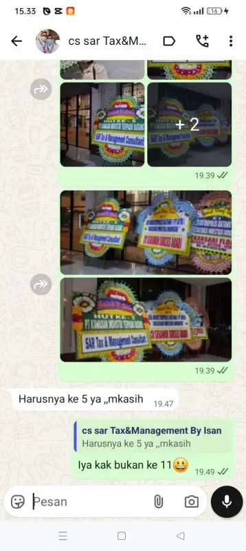 Testimonial papan bunga GOWA